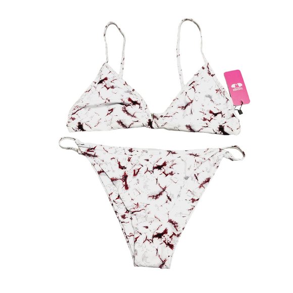 Skekini‎ Bikini XL - Burgundy Gray and White - NWT - Picture 4 of 8